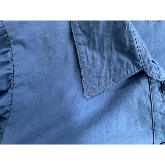 Ramy Brook Women's Large Poplin Blue Long Sleeve Collard Button Down Shirt - Picture 8 of 9